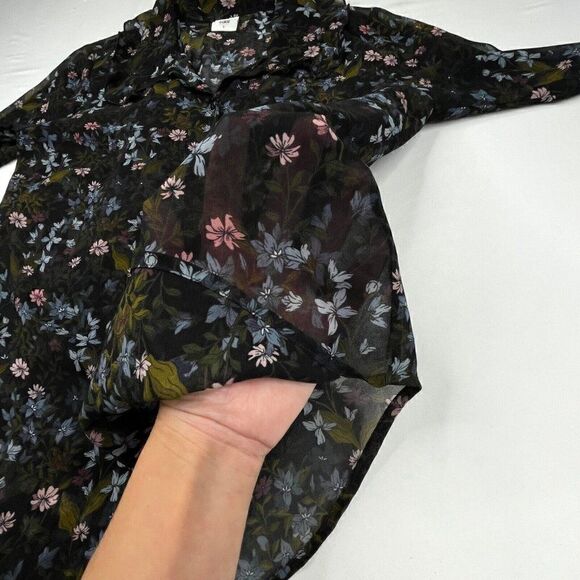 Cabi Sheer Floret Ruffle Long Sleeve Blouse - Picture 7 of 10